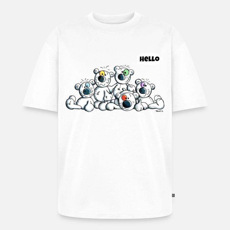 Hello Eisbären - Unisex Premium Oversized Bio T-Shirt - Weiß