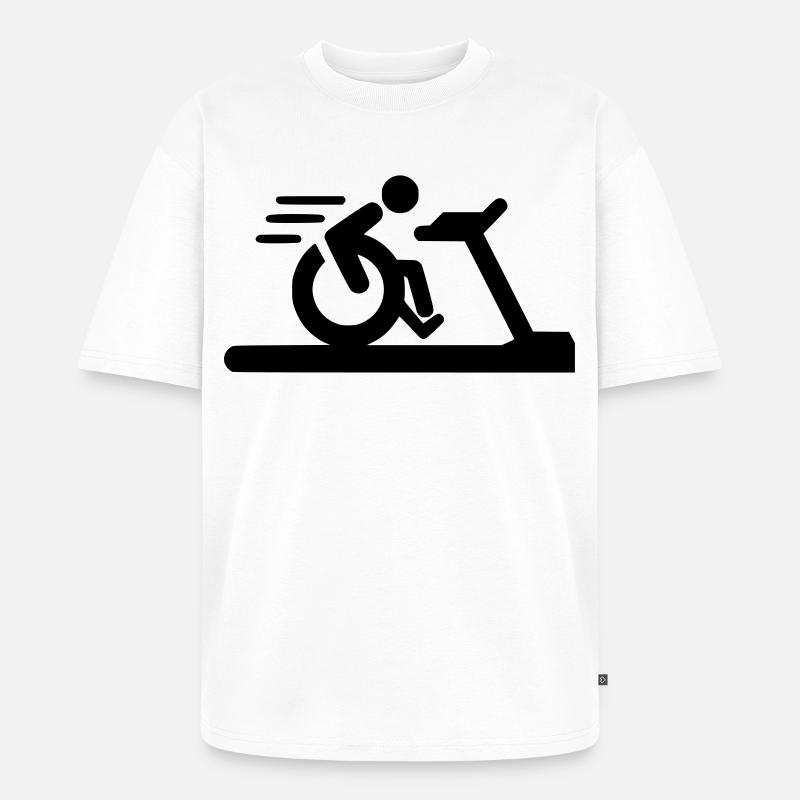Fitness im Rollstuhl # - Unisex Premium Oversized Bio T-Shirt - Weiß