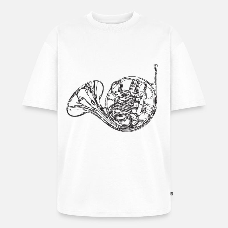 horn - Unisex Premium Oversized Organic T-Shirt - white