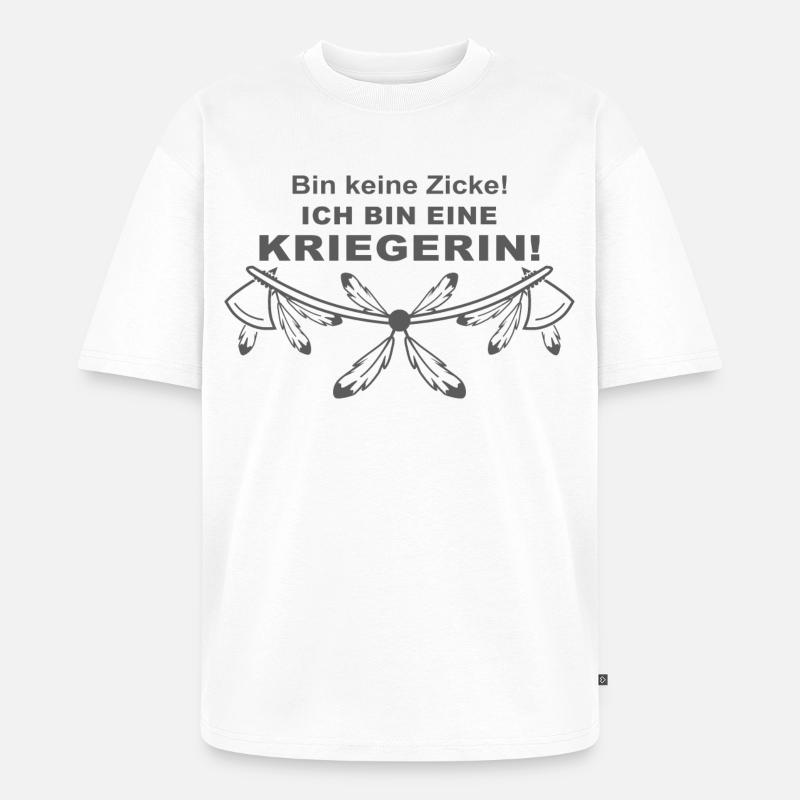 Ich bin eine Kriegerin - Unisex Premium Oversized Bio T-Shirt - Weiß