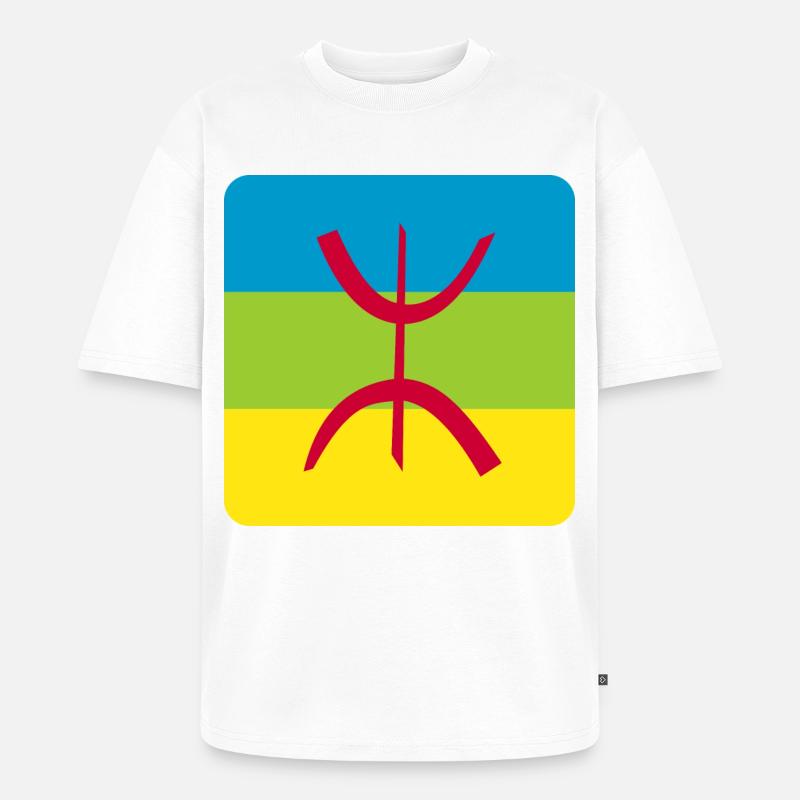 berber flagge aufkleber amazigh ref - Unisex Premium Oversized Bio T-Shirt - Weiß