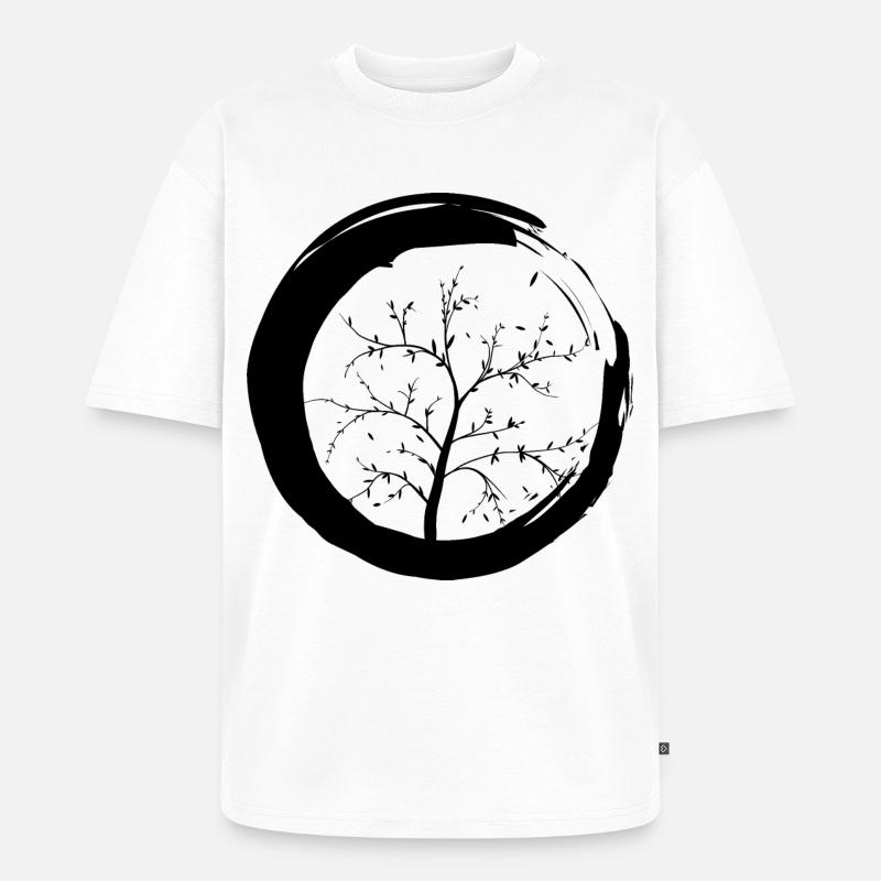Lebensbaum Zen Baum Herbst - Unisex Premium Oversized Bio T-Shirt - Weiß