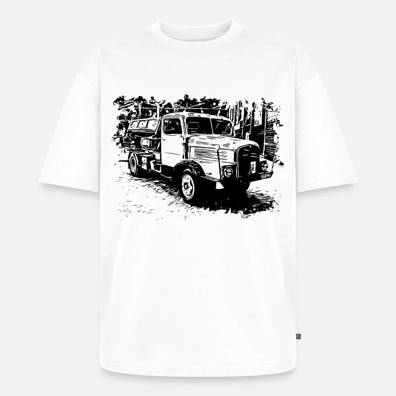 IFA Horch LKW Kipper - Unisex Premium Oversized Bio T-Shirt - Weiß