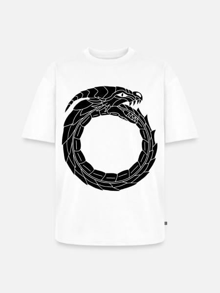 Devouring Black Dragon - Unisex Premium Oversized Organic T-Shirt - white