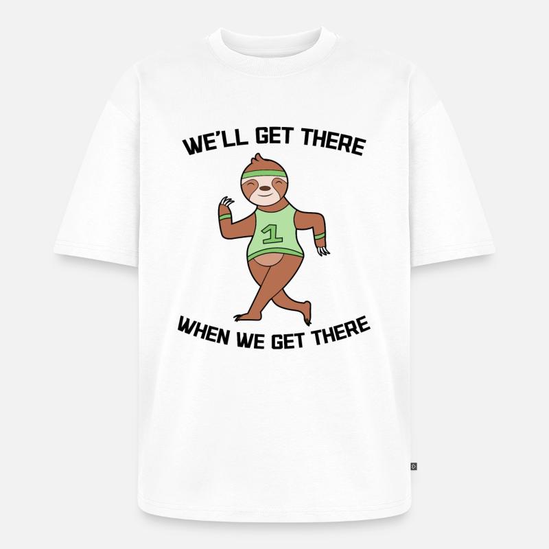 Cool Statement Faultier Langsam Dschungel Tier - Unisex Premium Oversized Bio T-Shirt - Weiß