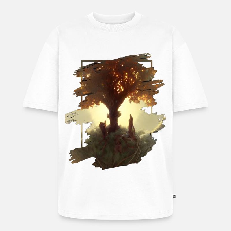 Baum des Lebens - Unisex Premium Oversized Bio T-Shirt - Weiß
