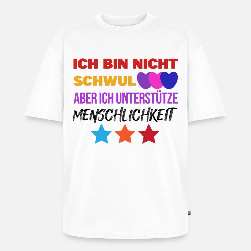 Lesbisch Lgbt Gleichberechtigung Statement Herz - Unisex Premium Oversized Bio T-Shirt - Weiß