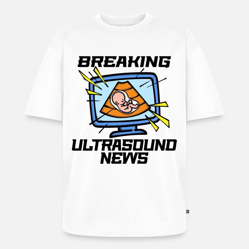 Bébé Ventre Grossesse Grossesse Statemnet Bébé - T-shirt Premium bio oversize Unisexe - blanc