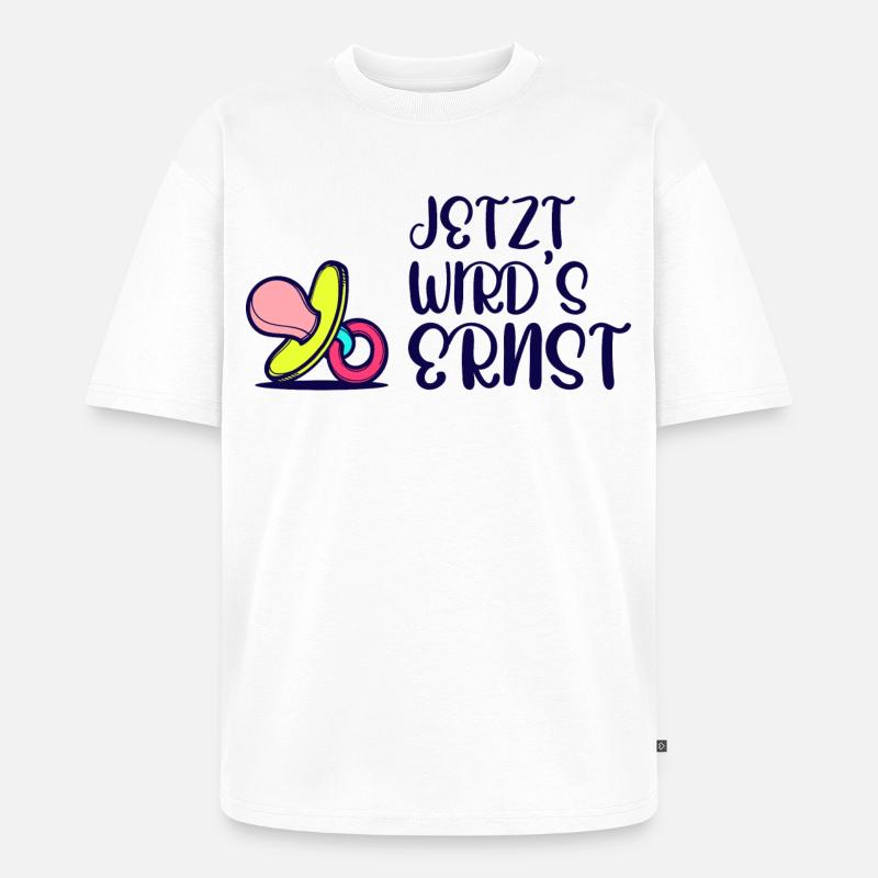 Elternschaft Eltern Geburt Statement Schwanger - Unisex Premium Oversized Bio T-Shirt - Weiß