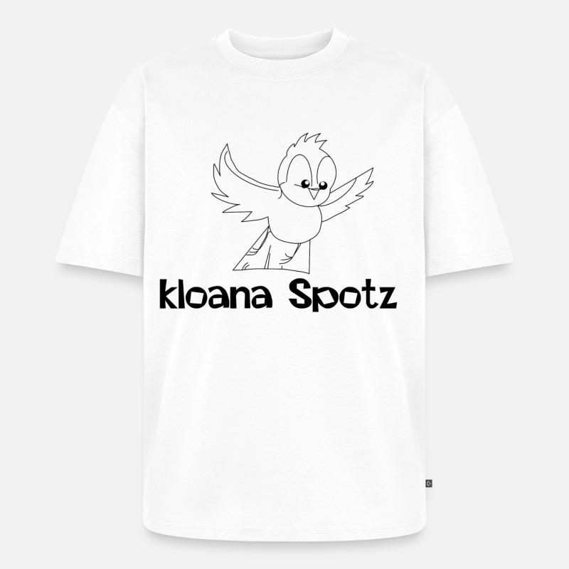 kloana Spotz-kleiner Spatz, dialecte autrichien - T-shirt Premium bio oversize Unisexe - blanc