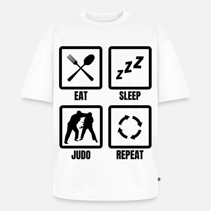 Judoka Routine - Unisex Premium Oversized Bio T-Shirt - Weiß