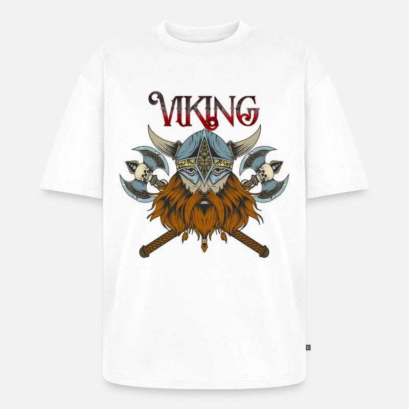 Wikinger - Unisex Premium Oversized Bio T-Shirt - Weiß