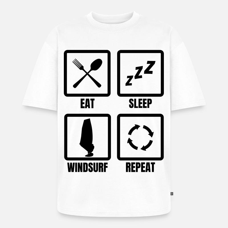 Windsurfer Routine - Unisex Premium Oversized Bio T-Shirt - Weiß