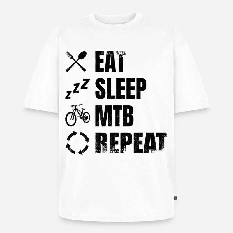 Mountainbiker Routine - Unisex Premium Oversized Bio T-Shirt - Weiß