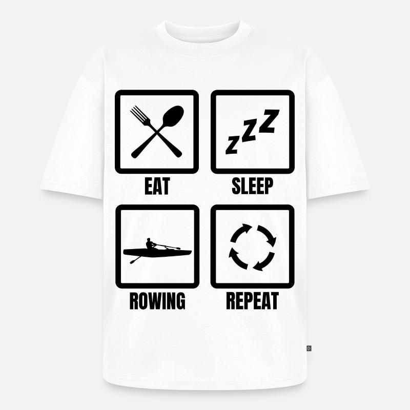 Ruderer Routine - Unisex Premium Oversized Bio T-Shirt - Weiß