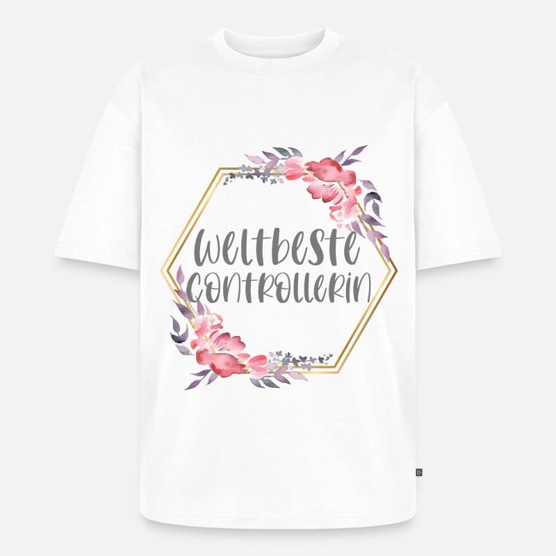 Controllerin Controlling Beruf Geschenk - Unisex Premium Oversized Bio T-Shirt - Weiß