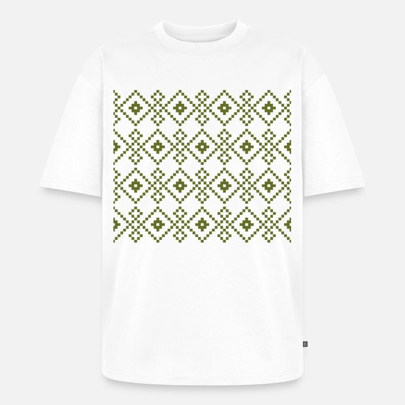 Weihnachtspullover (grün) - Unisex Premium Oversized Bio T-Shirt - Weiß