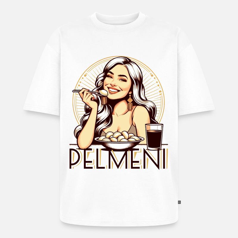 Pelmeni lecker Geschenk - Unisex Premium Oversized Bio T-Shirt - Weiß