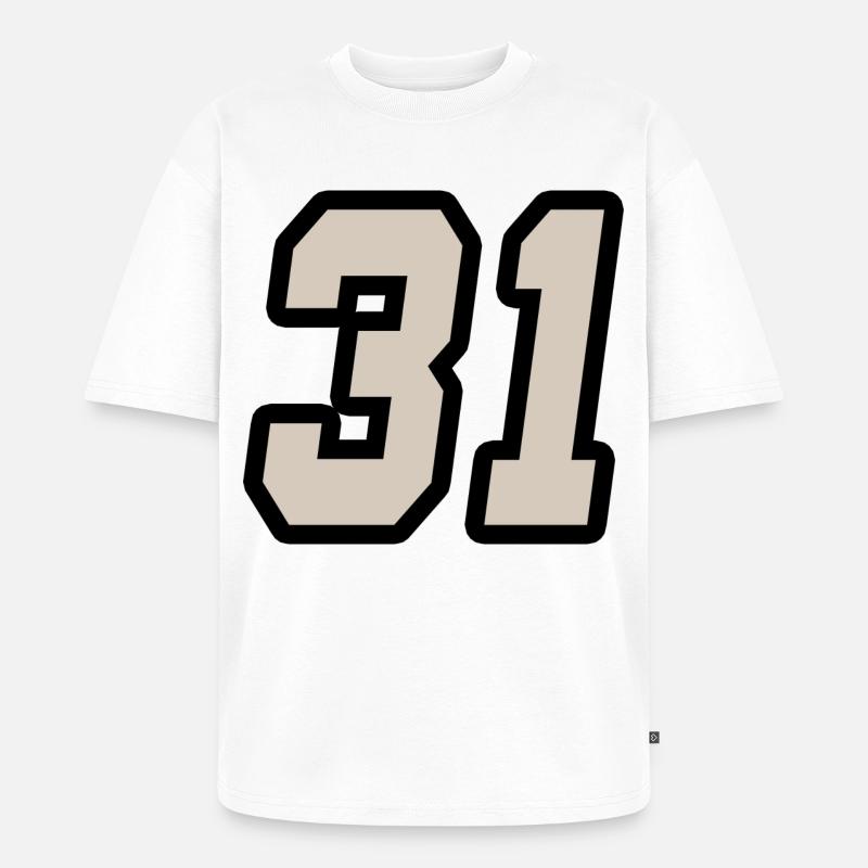 Nummer einunddreißig 31 - Unisex Premium Oversized Bio T-Shirt - Weiß