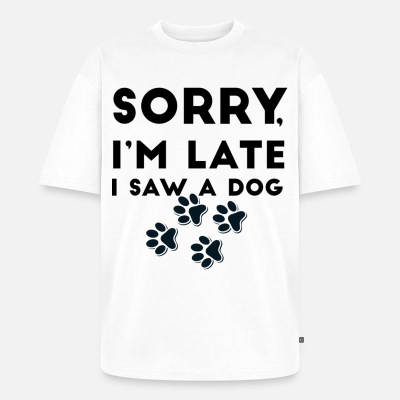 Pawprint Quartet Outline - Unisex Premium Oversized Organic T-Shirt - white