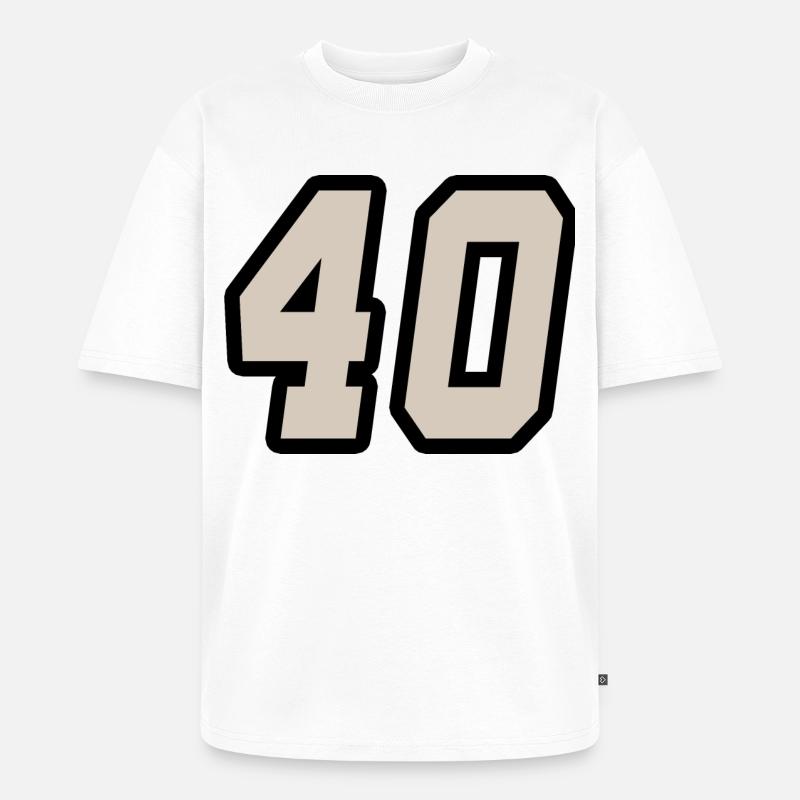 Nummer vierzig 40 - Unisex Premium Oversized Bio T-Shirt - Weiß