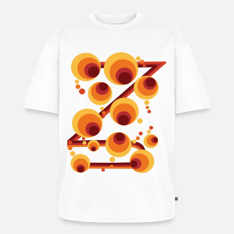 Abstraktes Polka Dot Kreismuster - Unisex Premium Oversized Bio T-Shirt - Weiß