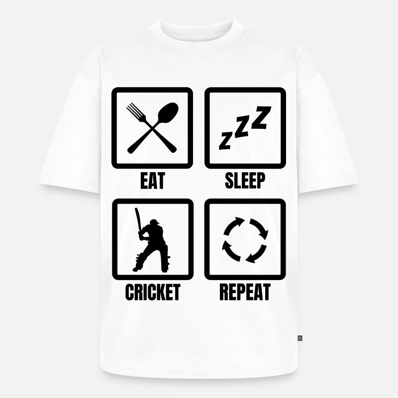Kricket Routine - Unisex Premium Oversized Bio T-Shirt - Weiß