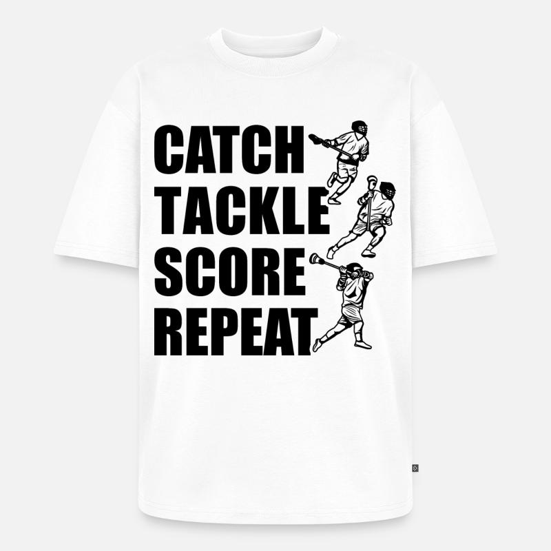 Attraper, plaquer, pointer, répéter - T-shirt Premium bio oversize Unisexe - blanc