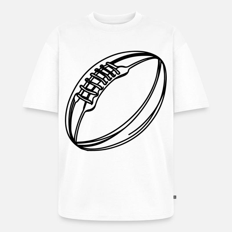 Rugby Ball - Unisex Premium Oversized Organic T-Shirt - white