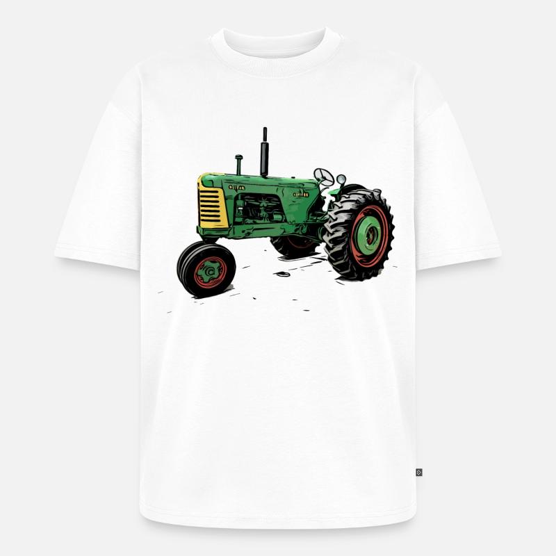 Oliver 88 Traktor - Unisex Premium Oversized Bio T-Shirt - Weiß