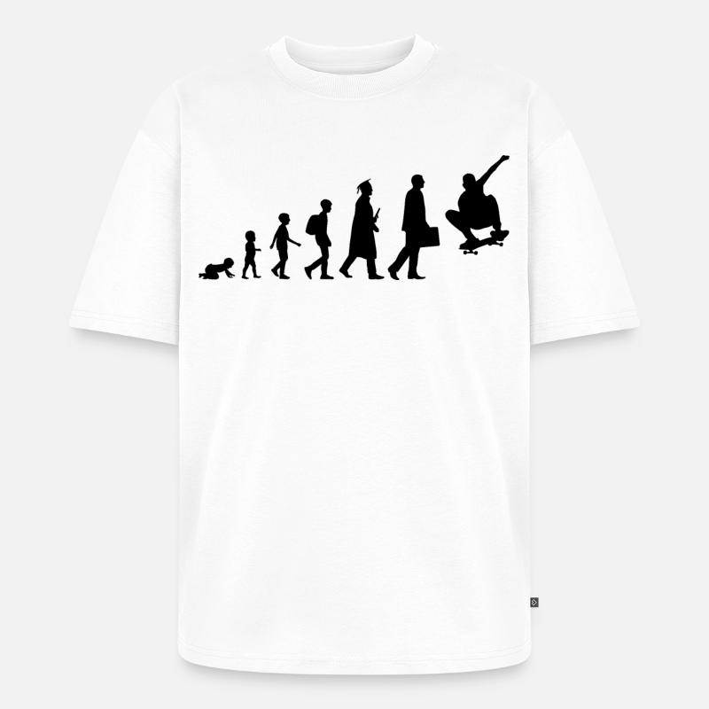 Skateboarder Evolution - Unisex Premium Oversized Bio T-Shirt - Weiß