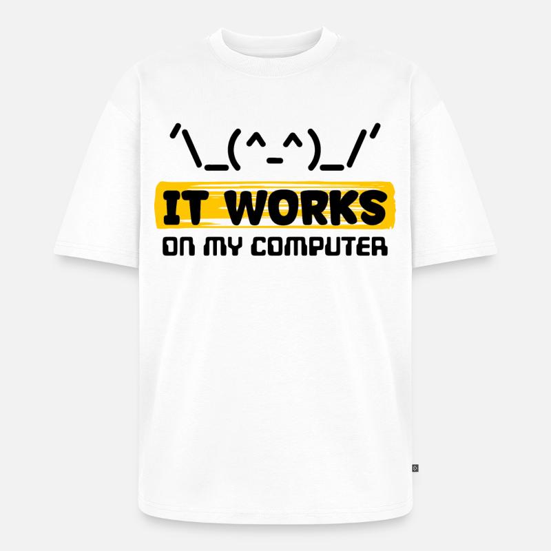 Coden Skripting Computerfreak Developer Statement - Unisex Premium Oversized Bio T-Shirt - Weiß