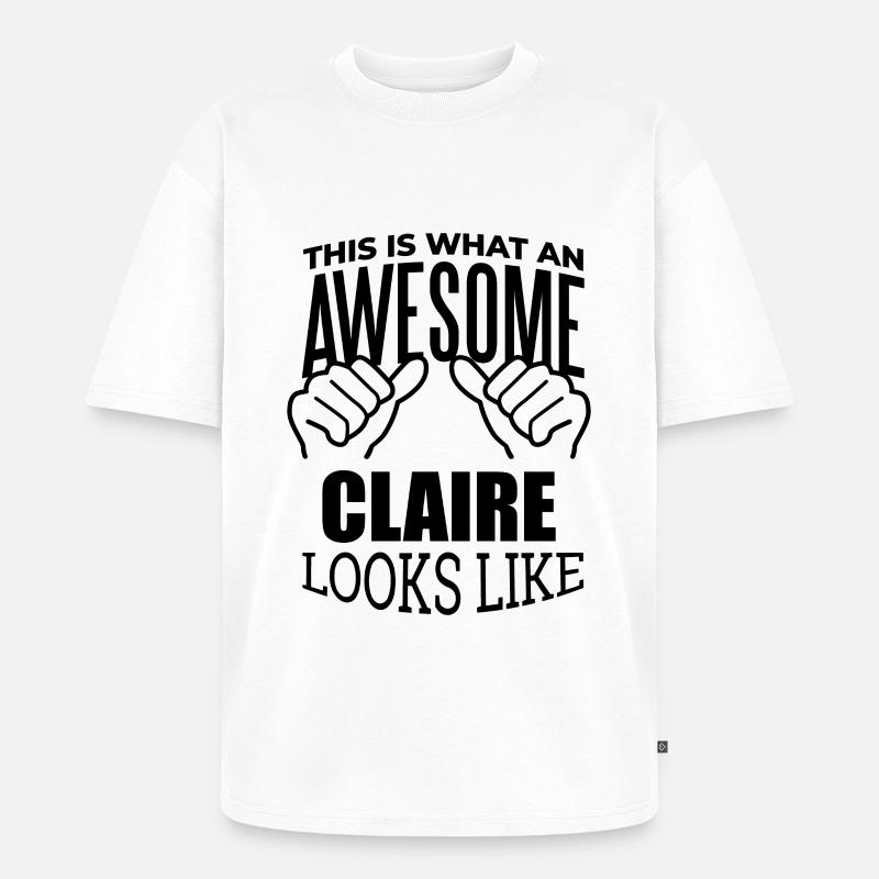 Claire - Unisex Premium Oversized Bio T-Shirt - Weiß