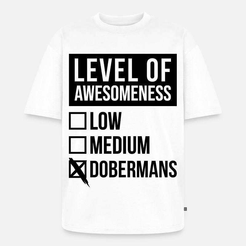 Dobermann Dobermann Dobermann - Unisex Premium Oversized Bio T-Shirt - Weiß