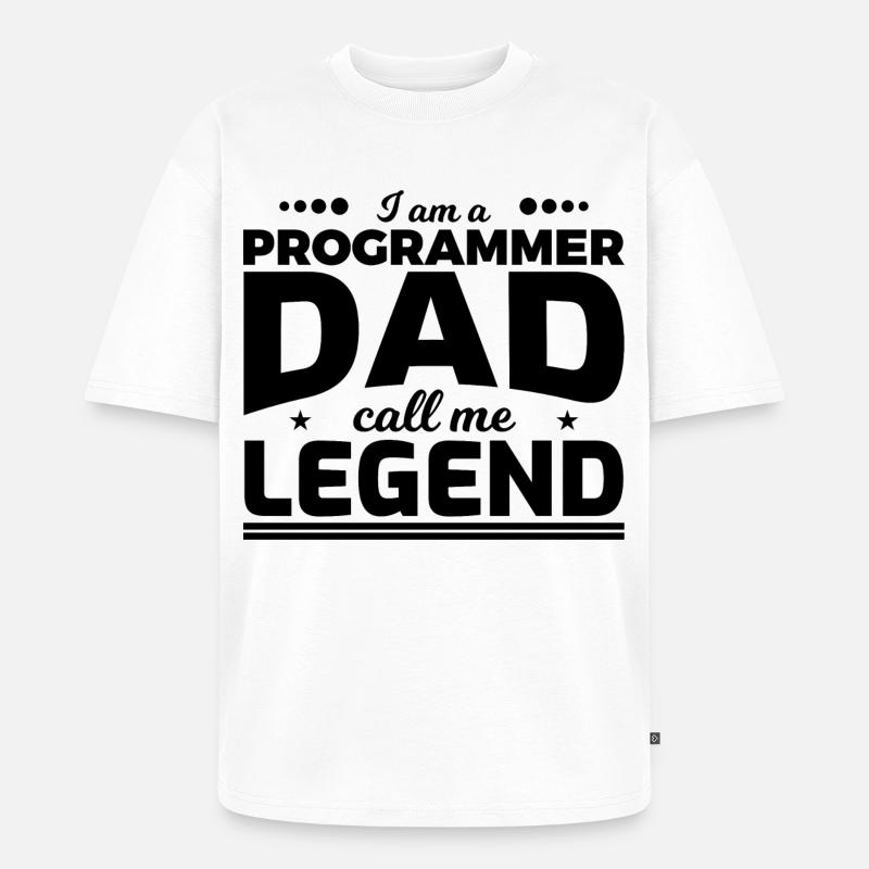 Programmierer Vater nenn mich Legende - Unisex Premium Oversized Bio T-Shirt - Weiß