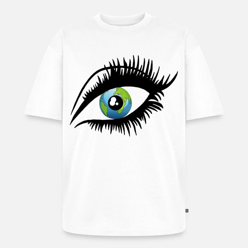 Ein weiterer Blick auf die Welt - Unisex Premium Oversized Bio T-Shirt - Weiß