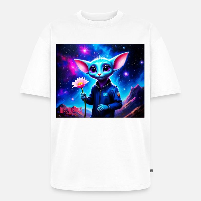 Wonky Maus - Unisex Premium Oversized Bio T-Shirt - Weiß