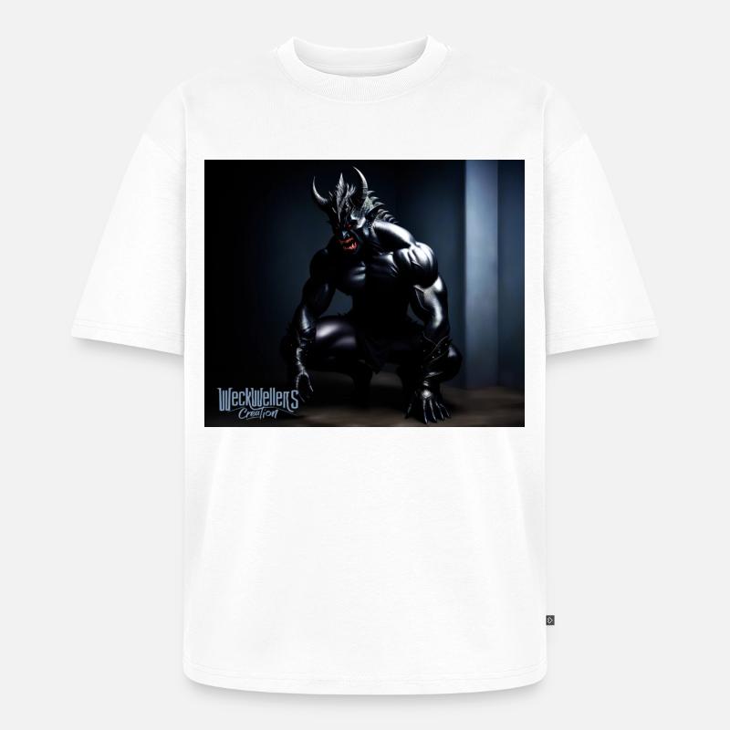 Darkness devil side - Unisex Premium Oversized Bio T-Shirt - Weiß