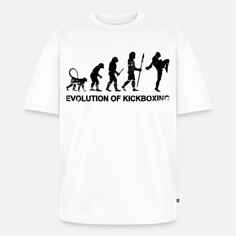 Evolution des Kickboxens - Unisex Premium Oversized Bio T-Shirt - Weiß