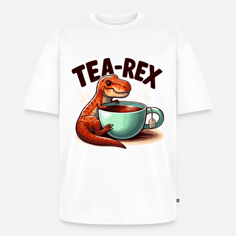 Tee Rex Tee-Rex Teetrinker Geschenk - Unisex Premium Oversized Bio T-Shirt - Weiß