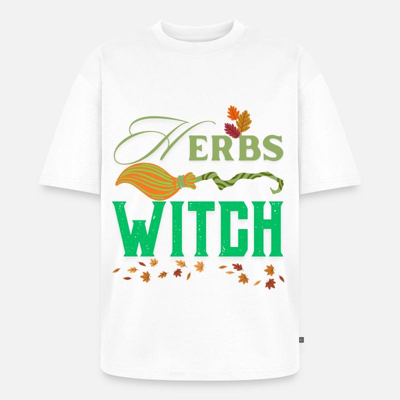 Herbs Witch Wild Witchy & Herbal Design - Unisex Premium Oversized Bio T-Shirt - Weiß