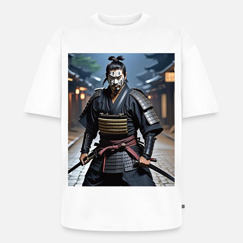 Samurai Krieger. - Unisex Premium Oversized Bio T-Shirt - Weiß