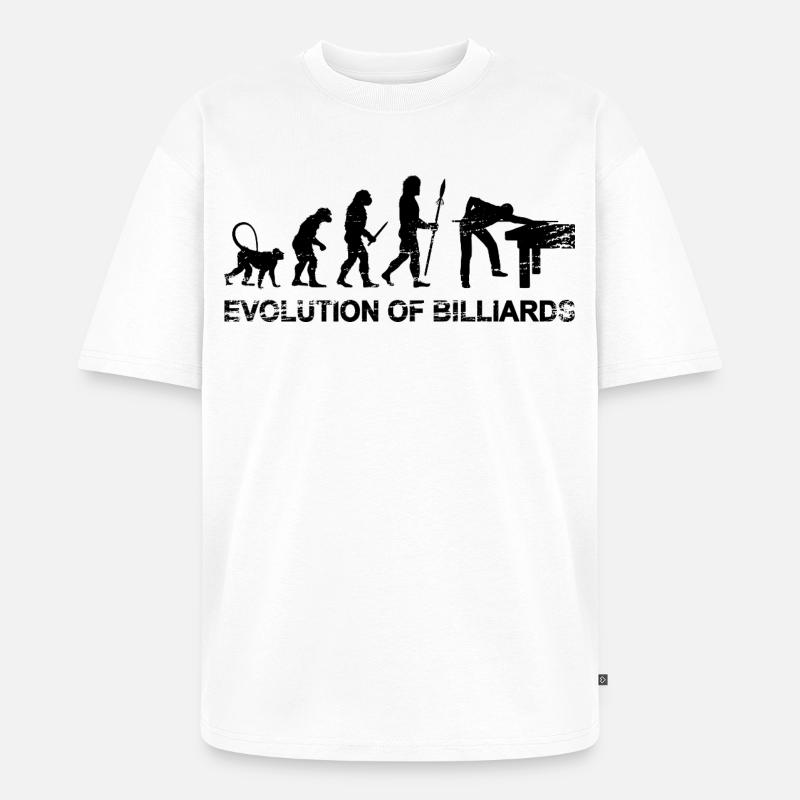 Billard Evolution - Unisex Premium Oversized Bio T-Shirt - Weiß