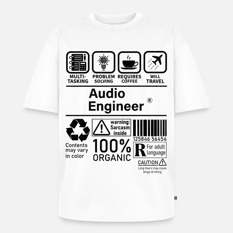 Audio Engineer multi tasking problem solving - Unisex Premium Oversized Organic T-Shirt - white