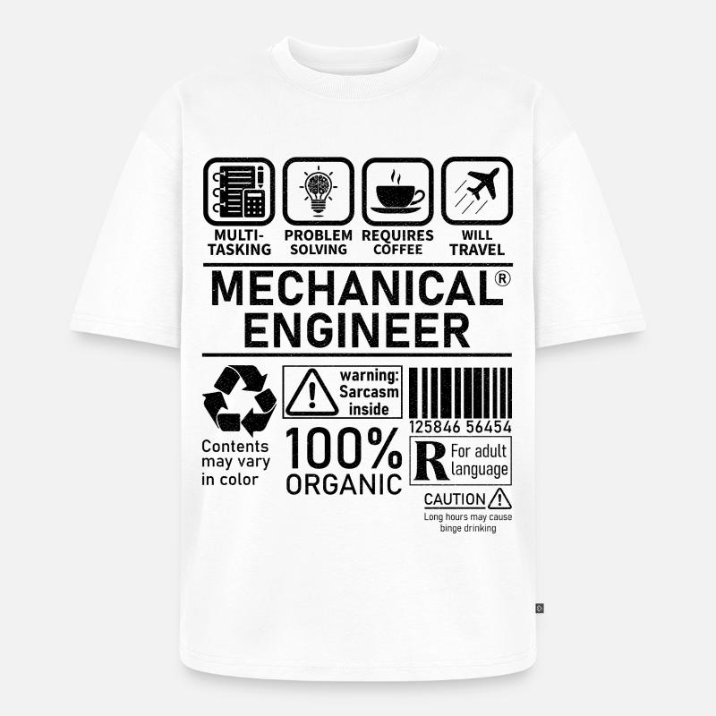 Mechanical Engineer multi tasking problem solving - Unisex Premium Oversized Organic T-Shirt - white