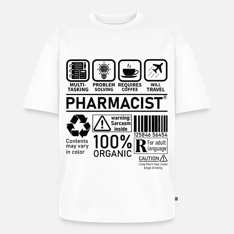 Pharmacist multi tasking problem solving - Unisex Premium Oversized Organic T-Shirt - white