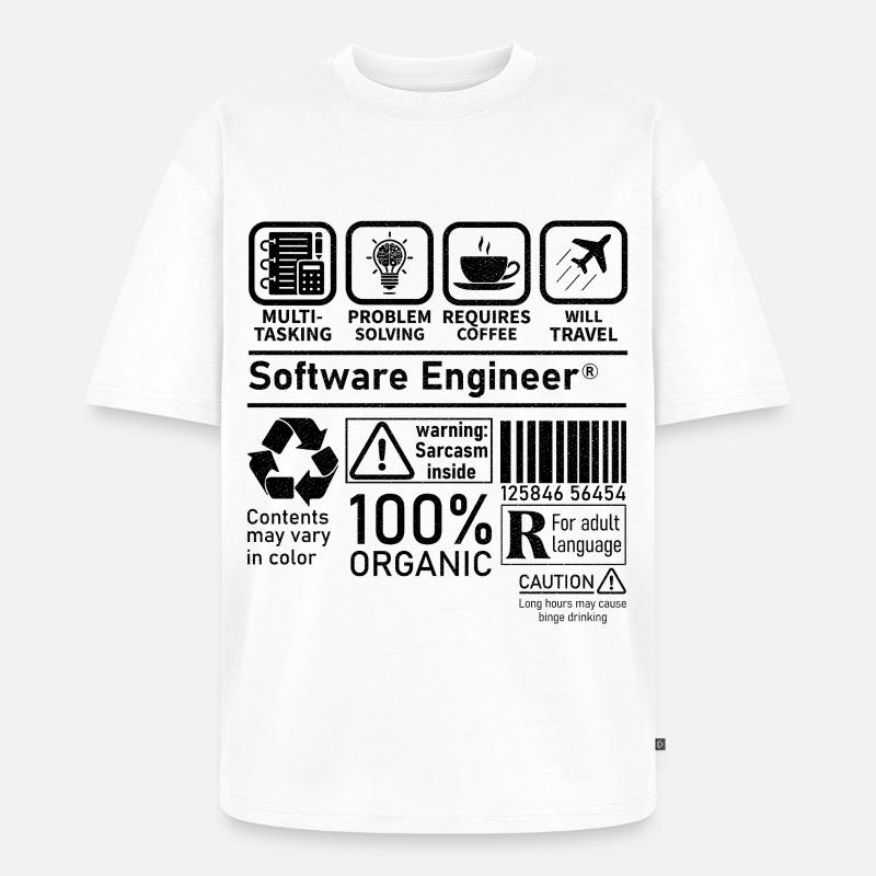 software engineer multi tasking problem solving - Unisex Premium Oversized Organic T-Shirt - white