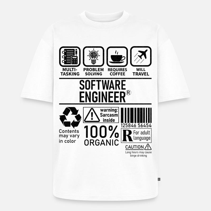 Software Engineer multi tasking problem solving - Unisex Premium Oversized Organic T-Shirt - white