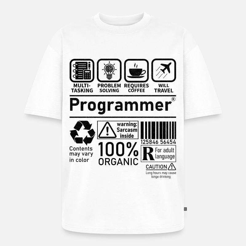 Programmer multi tasking problem solving requires - Unisex Premium Oversized Bio T-Shirt - Weiß
