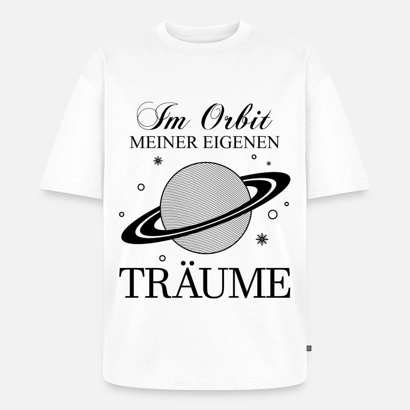 Saturn / Der Ringplanet / Planet der Ringe - Unisex Premium Oversized Bio T-Shirt - Weiß